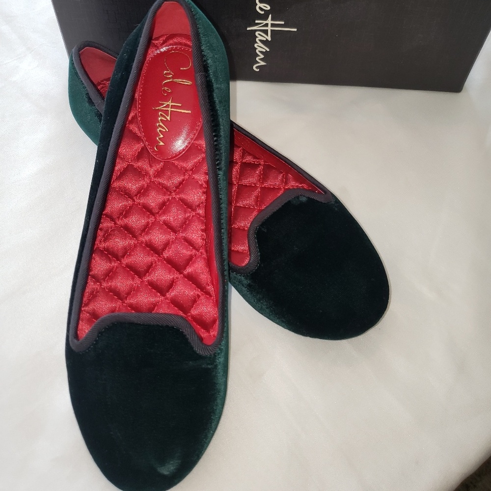 Cole Haan Dark Green Velvet Flats Nike Air Sole